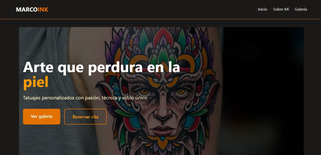 Captura del proyecto Web minimalista para artistas y freelancers